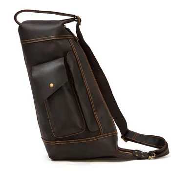 Sıcak moda erkek deri göğüs çantası gerçek inek derisi deri crossbody çanta erkekler için erkek tek kollu çanta yaz göğüs paketi rahat çanta adam