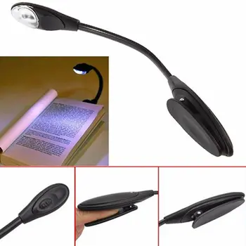 Sıcak sadelik parlaklık göz koruması klip tek kutuplu lamba Goosenecks ile LED kitap ışık klip okuma masası esnek lamba