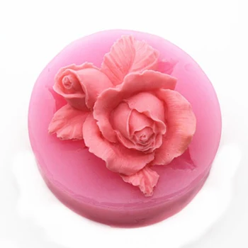 Sıcak Satış 3D Gül Çiçek El Yapımı Sabun Silikon Kalıpları Mum Kil Kalıp Fondan Kek Dekorasyon Araçları çikolatalı kek Pişirme Kalıpları