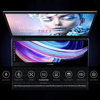 Sıcak satış ZenBook Pro Duo 15 OLED UX582 Dizüstü Bilgisayar, 15.6 inç OLED UHD Dokunmatik Ekran, Intel Core i9-11900H, 32 GB RAM, 1 TB S