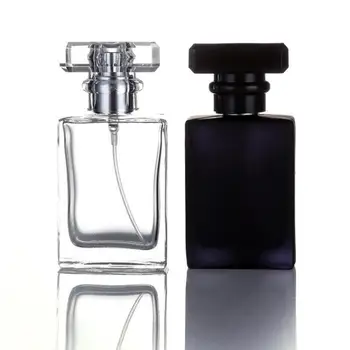 Sıcak Siyah Şeffaf Boş Kozmetik Sprey Şişesi 50ML Makyaj su deposu Parfüm Kozmetik Doldurulabilir Püskürtücü Şişe LX2874