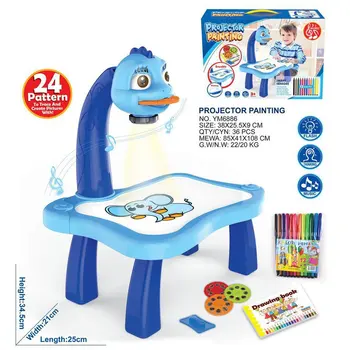 Sıcak yeni çocuk eğitim aracı çizim masası çocuk çalışma masası akıllı projektör ile çocuklar boyama masa oyuncak ışık ile
