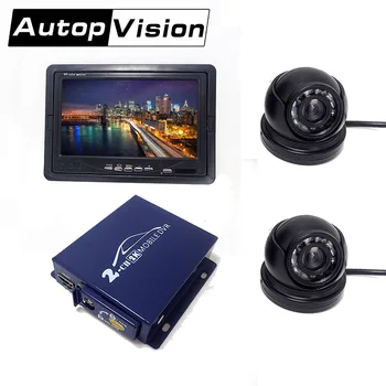 T350 Araba Monitör DVR Kamera Dikiz Ters Kamera TFT lcd ekran HD Dijital Renkli mini 2ch DVR kamera otobüs araba için