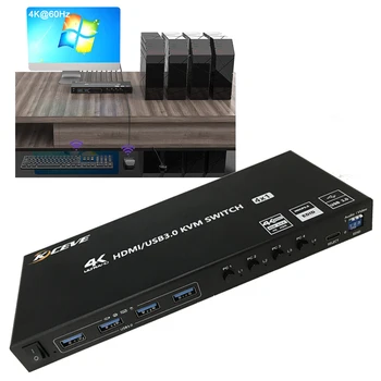 Tak ve Çalıştır 4K HDMI uyumlu / USB3. 0 KVM Anahtarı Çok fonksiyonlu USB Splitter Anahtarı Oyun anahtarı İnternet Splitter Adaptörü