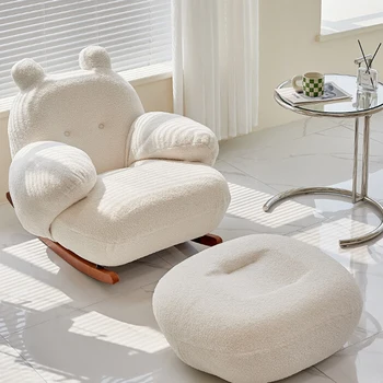 Tasarımcı Zemin Oturma Odası Sandalyeleri Kanepe Kadife Puf Relax Okuma Koltuğu Beyaz Kanepe Bireysel Accent Şezlong Ev Mobilyaları