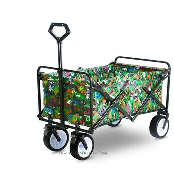 Taşınabilir Alışveriş Sepeti 100KG Yükleyebilir, Katlanır Bahçe Açık Park Yardımcı Vagonu