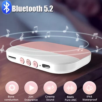 Taşınabilir Bluetooth5. 2 Hoparlör Kablosuz Kemik Iletim Müzik Kutusu Mini Stereo Çalar Yastık Altında Uyku Geliştirmek Destek TF Kart