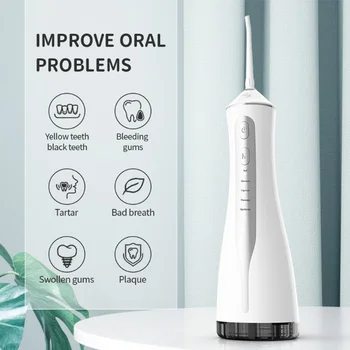 Taşınabilir Diş Irrigador USB Şarj Edilebilir diş duşu Ağız Bakımı IPX7 Su Geçirmez 220ML Su Deposu 5 Modları Diş Temizleyici