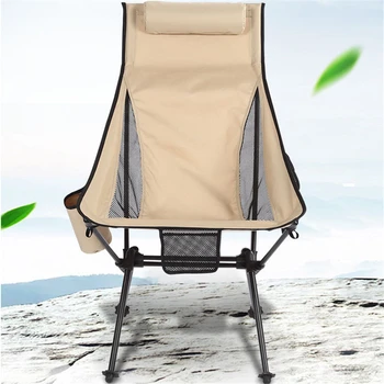 Taşınabilir Ultralight Katlanır Sandalye Açık kamp sandalyesi Piknik Balıkçılık Koltuk Seyahat Hafif Ay Sandalye Yan saklama çantası