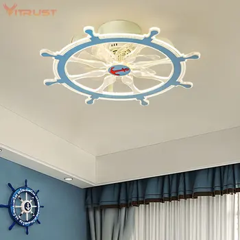 Tekne Dümen Akıllı fan lambası Yaratıcı tavan vantilatörü Lamba Ev tavan vantilatörü Lamba ile