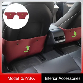 Tesla Modeli 3 / X / S / Y Koltuk Anti-Kick Deri Ped Arka Yastık İç Koruyucu Sticker Aksesuar 2 adet