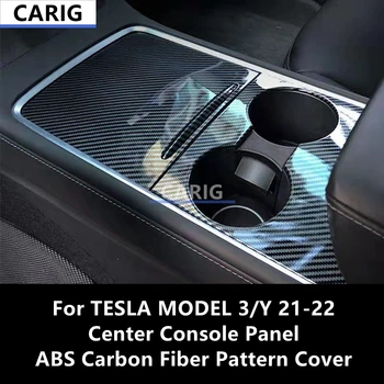 TESLA MODELİ 3 / Y 21-22 Merkezi Konsol Paneli ABS Karbon Fiber Desen Kapak, iç Modifikasyon Aksesuarları