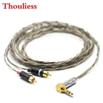 Thouliess DIY HİFİ 3.5 mm için 2 RCA Erkek Kablo Nordost Odin Gümüş kaplama 3.5 mm Çift rca Erkek Ses Aux Kablosu