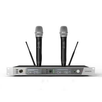 THX - 01 UHF 2 Kanallı Profesyonel Kablosuz Mikrofon Karaoke Toplantısı İçin Taşınabilir Elektronik
