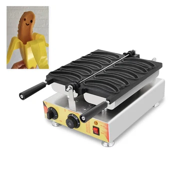 Ticari Kullanım 5 ADET Muz Şekli Waffle makinesi Demir Çubuk Pişirme Makinesi Gülümseme Muz Waffle ızgara Fırıncı Waffle Aperatifler Ekipmanları