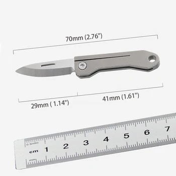Titanyum mini katlanır bıçak express bıçak carry-on edc anahtarlık kendini savunma kolye mektup açacağı Katlanır cep bıçak