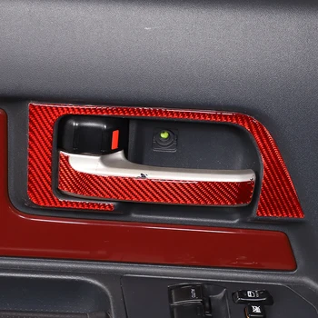 Toyota FJ Cruiser 2007-2021 için Yumuşak Karbon Fiber İç Kapı Kolu Kapı Kase Trim Sticker Araba Aksesuarları