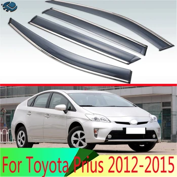 Toyota Prius 2012-2015 için ABS Plastik Pencere rüzgar deflektörü Visor Yağmur / Güneş koruyucu havalandırma