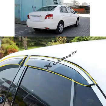 TOYOTA Vios Yaris Sedan 2008 2009 2010 2012 2013 Araba Styling Sticker Plastik pencere camı Rüzgar Visor Yağmur / Güneş koruyucu havalandırma