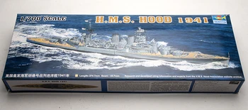 Trompetçi ölçekli model 1/700 ölçekli gemi 05740 H. M. S. HOOD 1941 savaş gemisi montaj modeli kitleri Model yapı ölçekli savaş gemisi