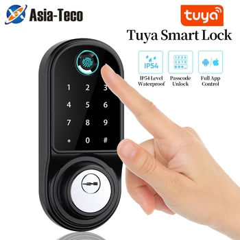 Tuya Akıllı APP Sürgü Akıllı Kapı parmak izi anahtarlı kilit Elektronik Dijital Kapalı Ev Elektronik Kilit Akıllı