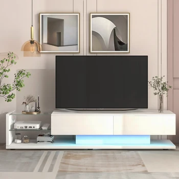 TV standı Medya depolama dolabı Modern Yüksek Brüt Eğlence Merkezi W / 16 Renkli RGB LED 75 