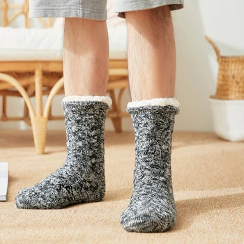 Tığ Çorap Terlik Erkekler için Ev Terlik Yumuşak Sıcak Çift ev terliği Kürk Kış Ev Terlik Erkek Ayakkabı