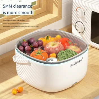 Ultrason Elektrikli sebze yıkama makinaları Saplı Sebze çamaşır sepeti Ev Mutfak Aletleri Sofra Şişeleri