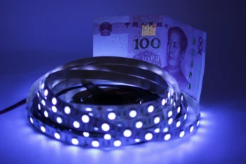 UV Led Şerit ışık 5050 SMD 60 leds/m 395-405nm Ultraviyole Işını LED Diyot Şerit Mor Esnek Bant lambası DJ Floresan