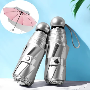 UV Paraguas 8 Kaburga Cep Mini Şemsiye Anti güneş şemsiyesi Yağmur Rüzgar Geçirmez Hafif Katlanır Taşınabilir Şemsiye Kadın Erkek Çocuklar için