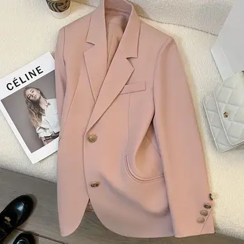 Uzun Kollu Casual Blazer Casual Tek Göğüslü İngiltere Tarzı Yeni Moda iş elbisesi Çalışma Ofisi Mont Kadın Ceket Z91