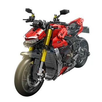 V4 High-end Motosiklet MOC 672105 Lokomotif Modeli Tuğla DIY Yüksek Teknoloji Araç Yapı Taşları Yaratıcı Oyuncak Hediye Erkek Arkadaşlar