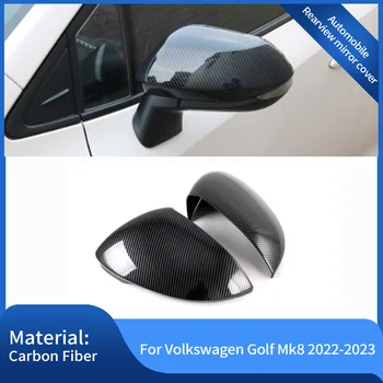 Volkswagen VW Golf Mk8 2022 2023 Karbon Fiber Geri Ayna kapağı dikiz aynası Kapağı Sol Sağ Sürücü Araba Aksesuarları
