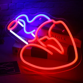 Wanxıng Sigara Sigara Ağız Kadın Seksi Neon Burcu led ışık Duvar Sanatı Asılı Gece Lambası Noel Odası İçin Parti Bar Dekorasyon