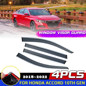 Windows Visor Honda Accord için 10th Gen LX Spor CV Hibrid 2018~2022 Tenteler Güneş Yağmur Kaş Duman Saptırıcı Etiket Aksesuarı