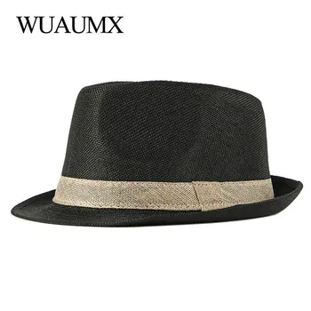 Wuaumx 2022 İlkbahar Yaz erkek Şapka Fedoras Şapka Erkek Kadın Retro Melon Şapkalar Beyefendi Caz Kapaklar Klasik erkek Fedoras
