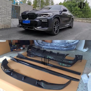 X6 G06 Yüksek kaliteli Karbon fiber Ön Dudak Arka Difüzör Yan etekler Yan Splitter BMW X6 G06 AC Tarzı
