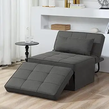 Yatak, 4 in 1 Çok Fonksiyonlu Katlanır Osmanlı Nefes Keten Kanepe Yatak Ayarlanabilir Arkalığı ile Modern Cabrio Sandalye Livi