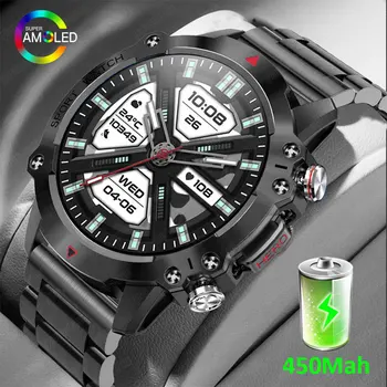 Yeni Açık akıllı saat AMOLED Ekran Spor Üç Savunma Smartwatch 450mAh Uzun Pil Ömrü IP67 Su Geçirmez Spor İzci