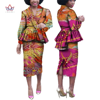 Yeni BintaRealWax Özelleştirmek Afrika Bayan Elbise Kadın Üst Blazer ve Etek Parti Gelinlik Artı Boyutu 6XL WY629