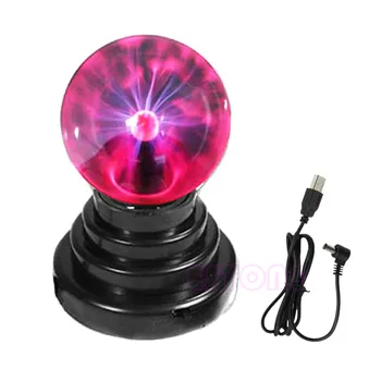 Yeni Cam Plazma Topu Sıcak Sihirli USB Küre yıldırım lamba ışığı Parti Siyah