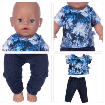 Yeni Mavi Takım Elbise oyuncak bebek giysileri İçin Fit 43cm doğan bebek oyuncak bebek giysileri yeniden doğmuş Bebek Aksesuarları