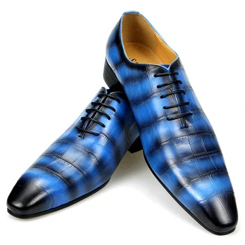 Yeni Moda deri ayakkabı erkek Rahat Deri İş Elbise Ayakkabı İngiliz Deri Sivri Burun Damat Trend Düğün erkek ayakkabıları