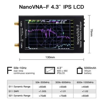 Yeni NanoVNA-F Vektör Ağ Analizörü Anten Analizörü 10K-1500MHz 4.3 