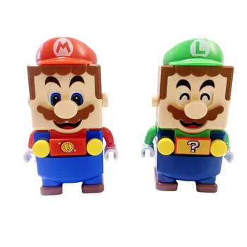 Yeni Süper Mario Bros Blokları Luigi Mini Yapı Taşları Aksiyon oyuncak figürler Montaj Oyuncak Bebekler Çocuk