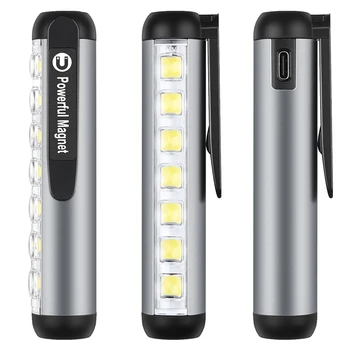 Yeni Taşınabilir Mini LED el feneri Ultra Parlak Kompakt Meşale Klip Mıknatıs çalışma ışığı Su geçirmez USB şarj edilebilir el feneri