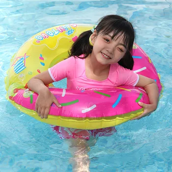 Yeni Çörek şişme yüzme simidi Havuz Şamandıra Yetişkin Çocuklar için PVC Yüzme Daire Kauçuk Halka Yüzme Havuzu su oyuncakları