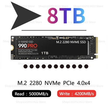 Yenı 990 PRO PCIe 4.0 4TB NVMe M. 2 2280 1TB 2TB 4TB SSD Dahili Katı Hal HDD Sabit Disk Dizüstü Masaüstü için MLC PC PS5 PS4
