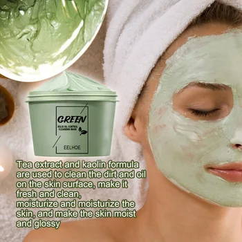 Yeşil Çay Çamur Maskesi Nemlendirici Nemlendirici Sıkılaştırıcı Cilt Temizleme Yüz Gözenekleri Çıkarma Bulaşması Maskesi Cilt Bakım Ürünleri