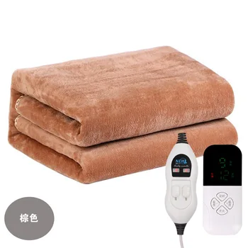 Yüksek dereceli sıcak ısıtıcı kadife elektrik ısıtmalı battaniye 4 Dişli sıcaklık zamanlama kontrol odası elektrikli battaniye ped Mat